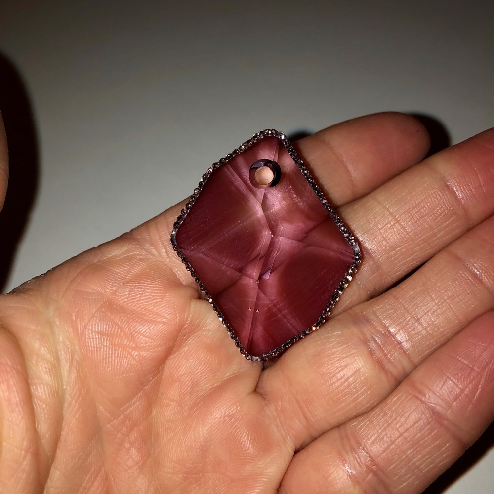 Asymmetric Purple Pendant/Ornament w/ Pink Gems